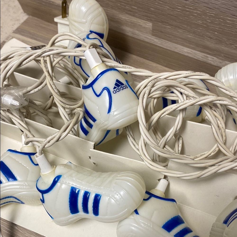 Adidas White and Blue Shoe String Lights royal blue eggshell vintage